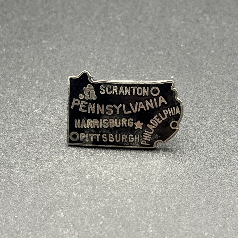 Pennsylvania State Outline Scranton Pittsburgh Harrisburg Lapel Hat Pin